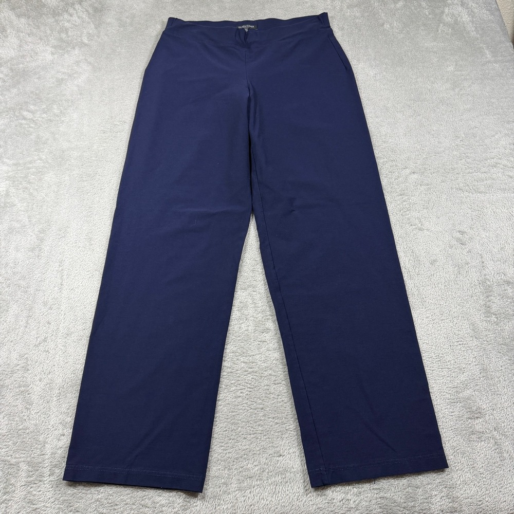 Eileen Fisher Trousers Women PS (30x29) Navy Blue Straight Leg‎ Stretch Career